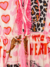 Zwillingsherz Maxikleid "Wild Heart" Animalprint Rosa