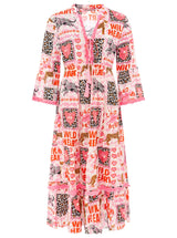 Zwillingsherz Maxikleid "Wild Heart" Animalprint Rosa