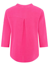 Zwillingsherz Bluse Musselin Neonkante Pink