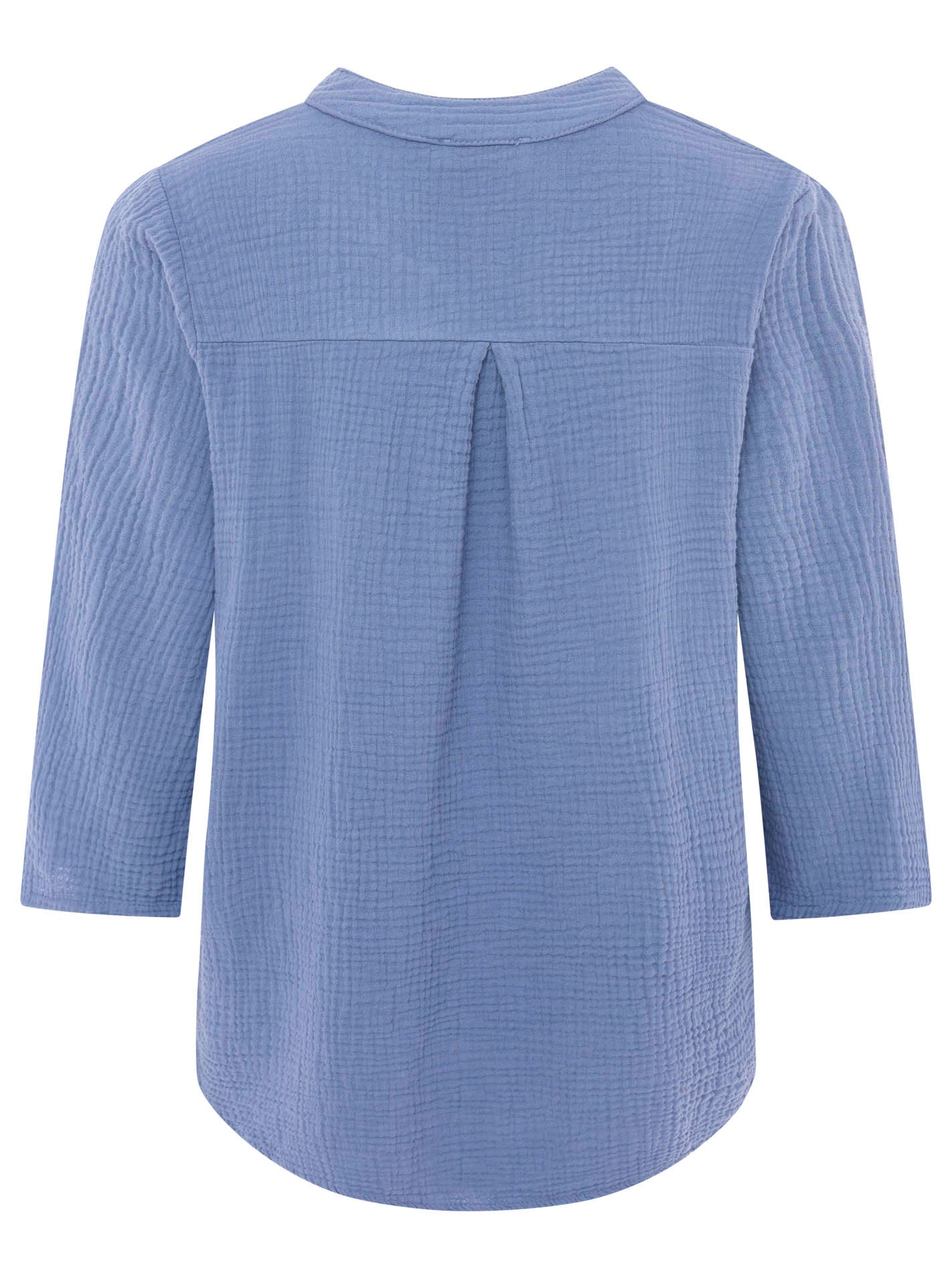 Zwillingsherz Bluse Musselin Neonkante Jeans-Blau
