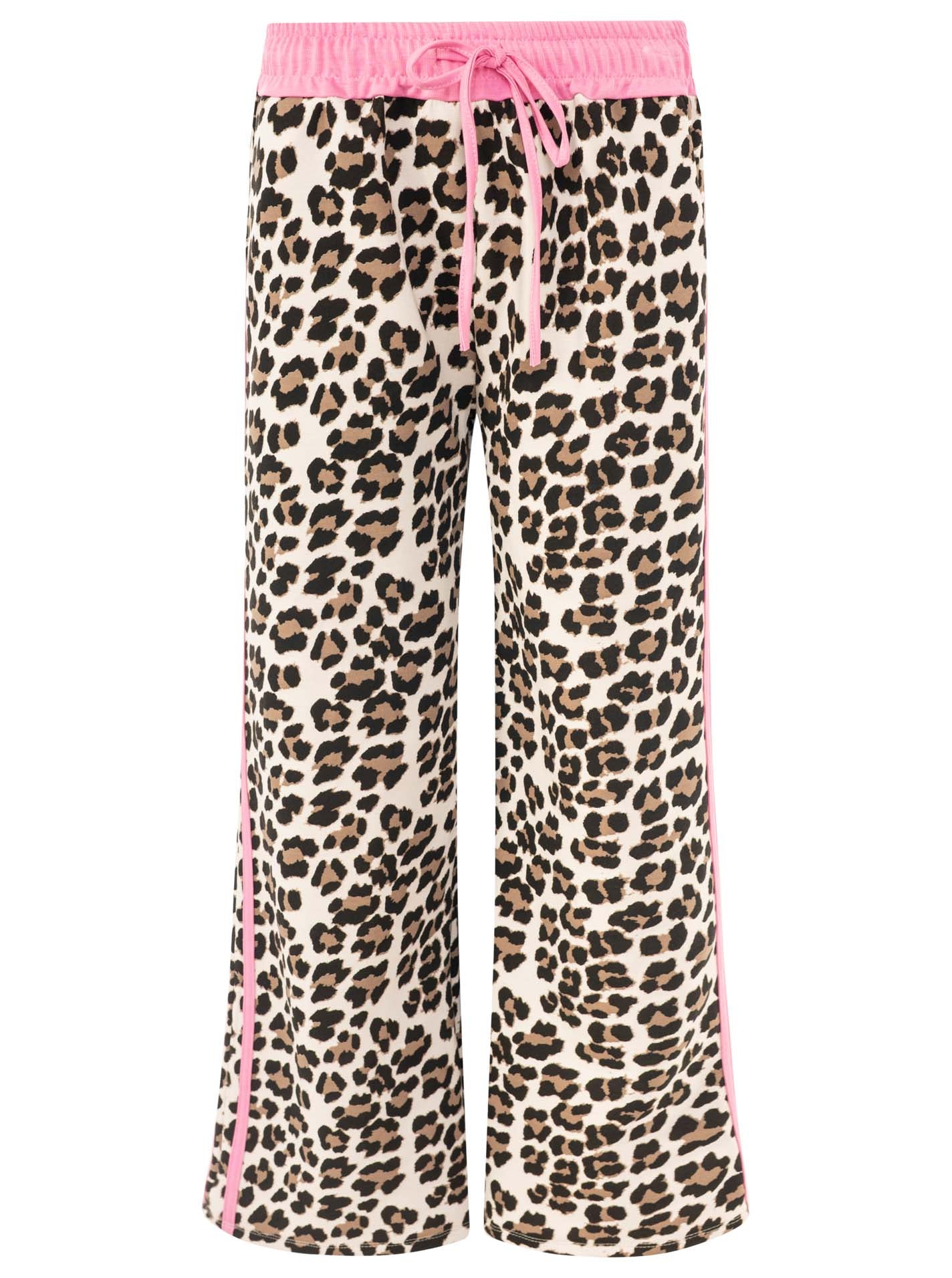 Zwillingsherz Lounge Hose Leo mit Kontrastbund Rosa