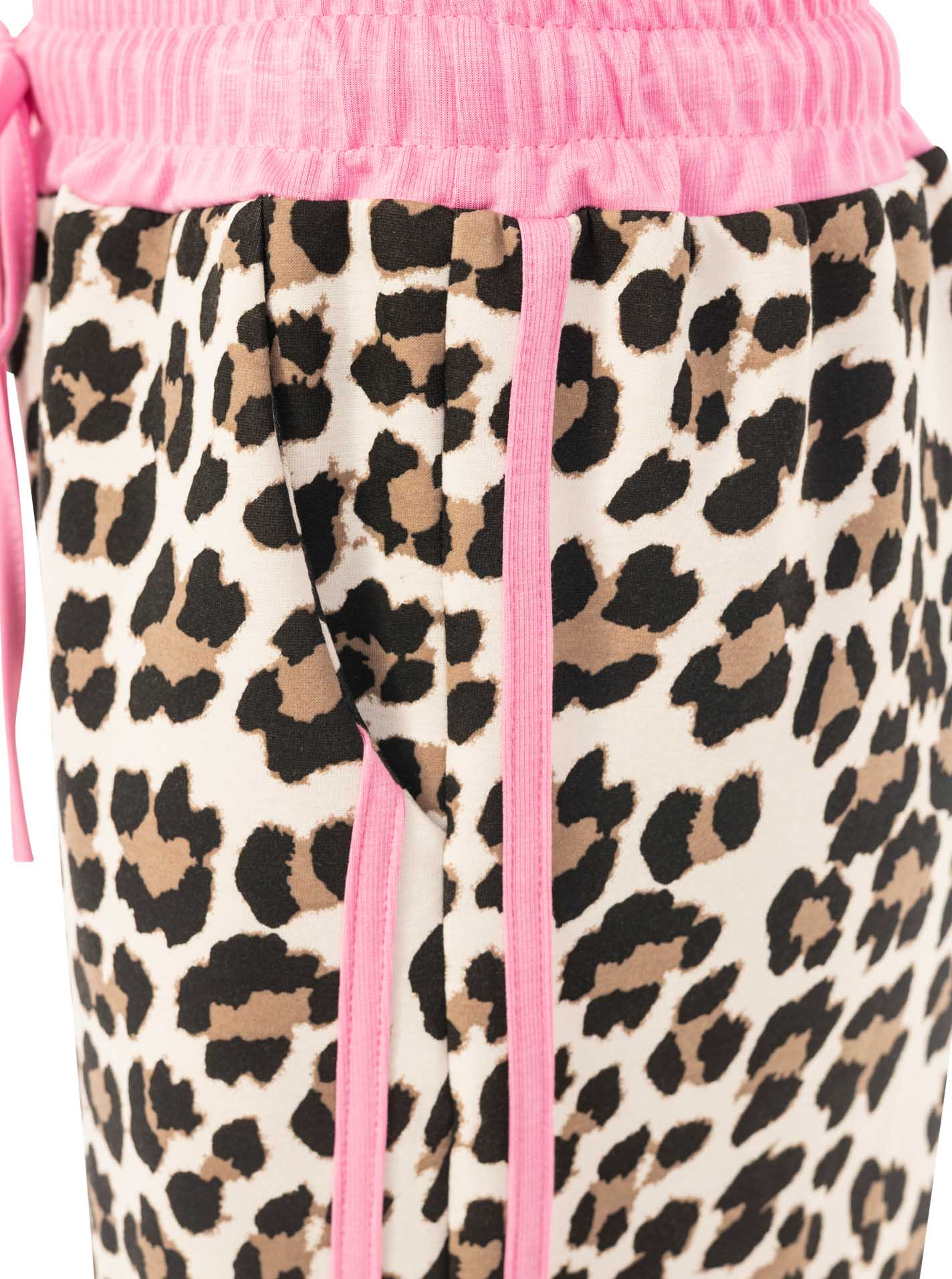 Zwillingsherz Lounge Hose Leo mit Kontrastbund Rosa