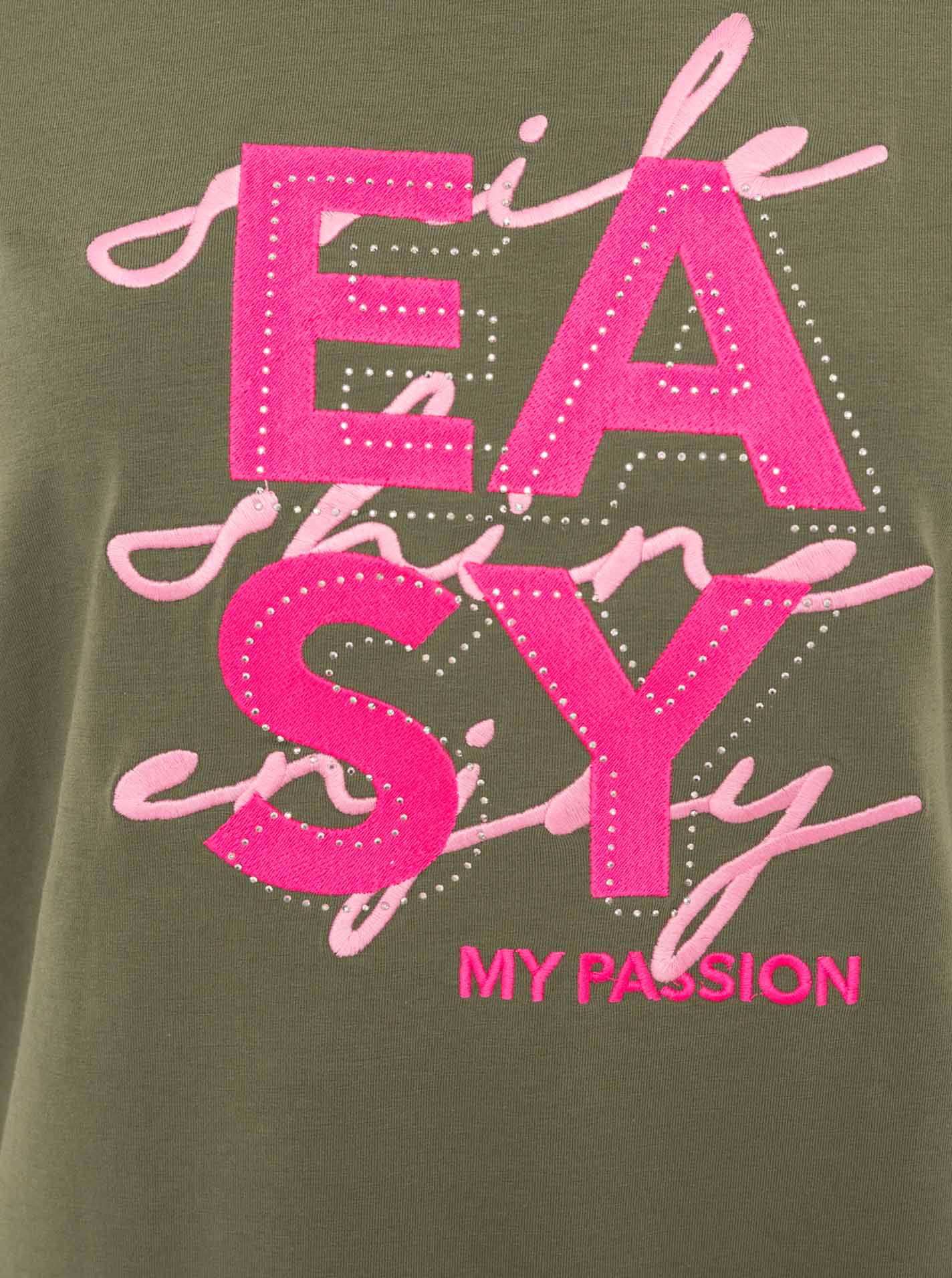 Zwillingsherz T-Shirt aus Baumwolle "Easy" Olive
