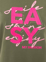 Zwillingsherz T-Shirt aus Baumwolle "Easy" Olive