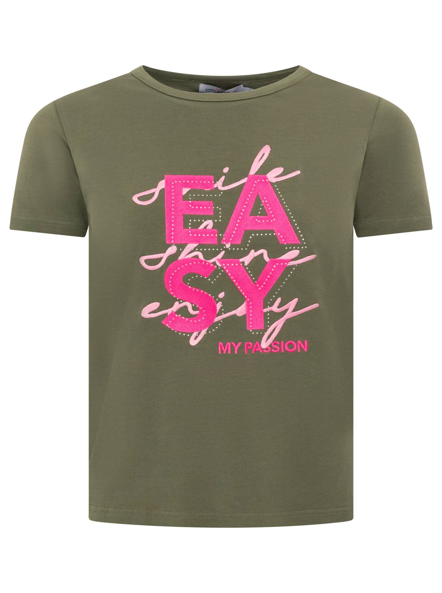 Zwillingsherz T-Shirt aus Baumwolle "Easy" Olive