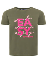 Zwillingsherz T-Shirt aus Baumwolle "Easy" Olive