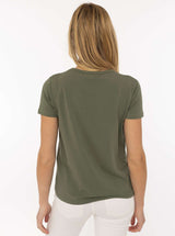 Zwillingsherz T-Shirt aus Baumwolle "Easy" Olive