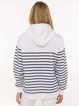 Zwillingsherz Hoodie "Maritime Love" Baumwollmix Streifen Weiß