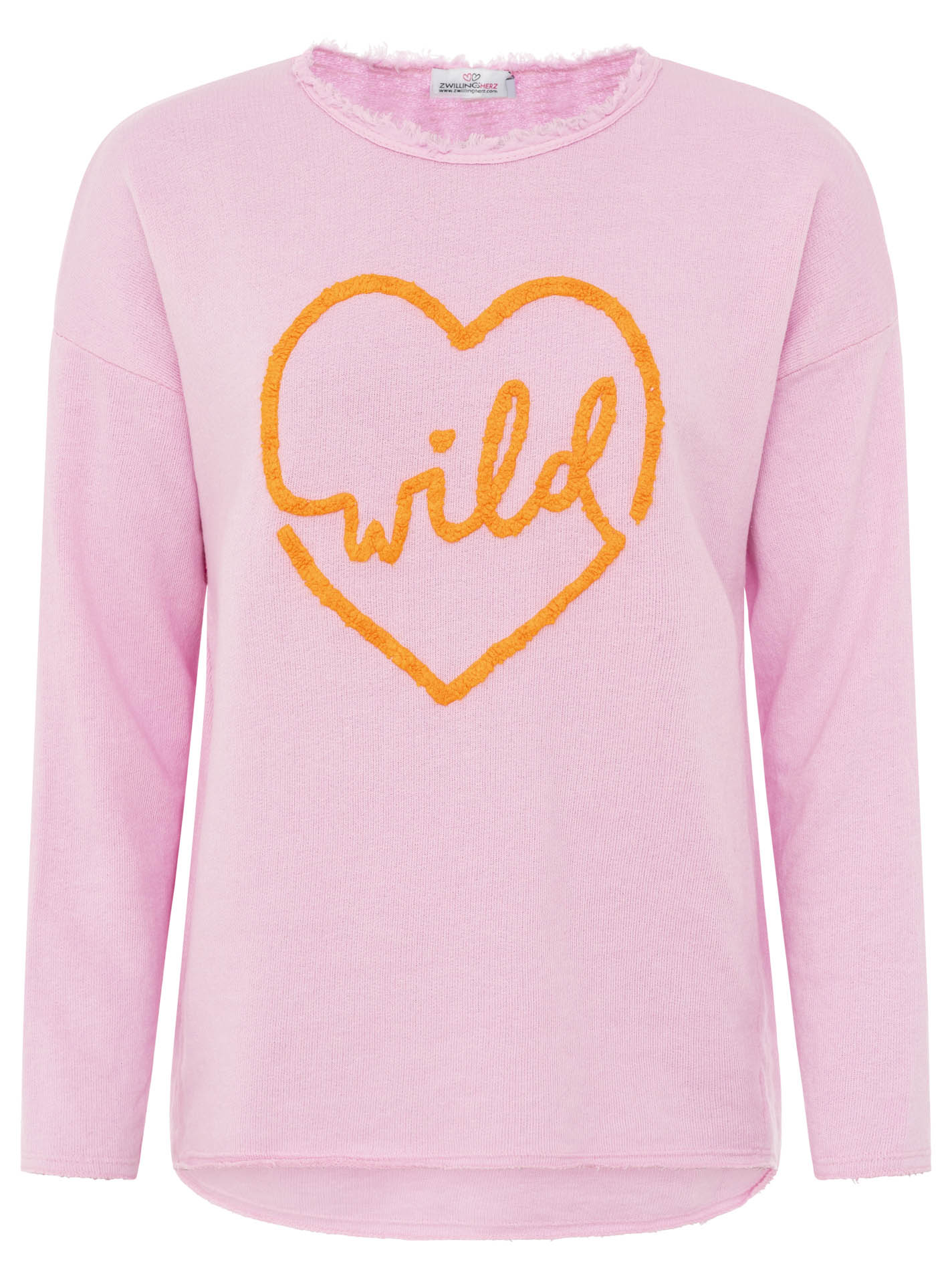 Zwillingsherz Sweatshirt "Wild" Baumwollmix Rosa Orange