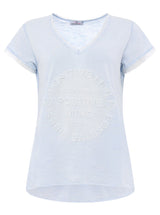 Zwillingsherz Shirt Tail - Positive Mind- 100% Baumwolle - Hellblau