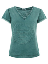 Zwillingsherz Shirt Tail - Positive Mind- 100% Baumwolle - Petrol