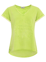 Zwillingsherz Shirt Tail - Positive Mind- 100% Baumwolle - Limette