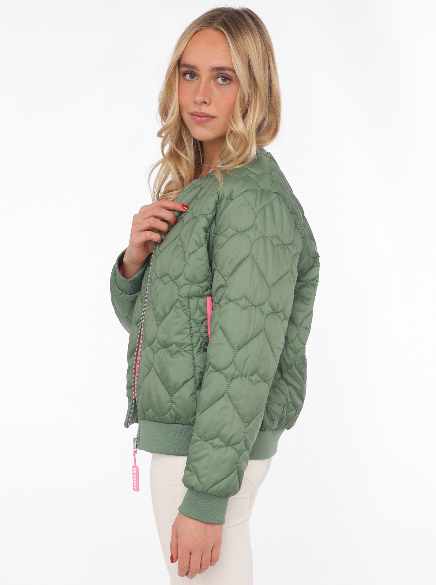 Zwillingsherz - Bomberjacke "Be Happy" Olive
