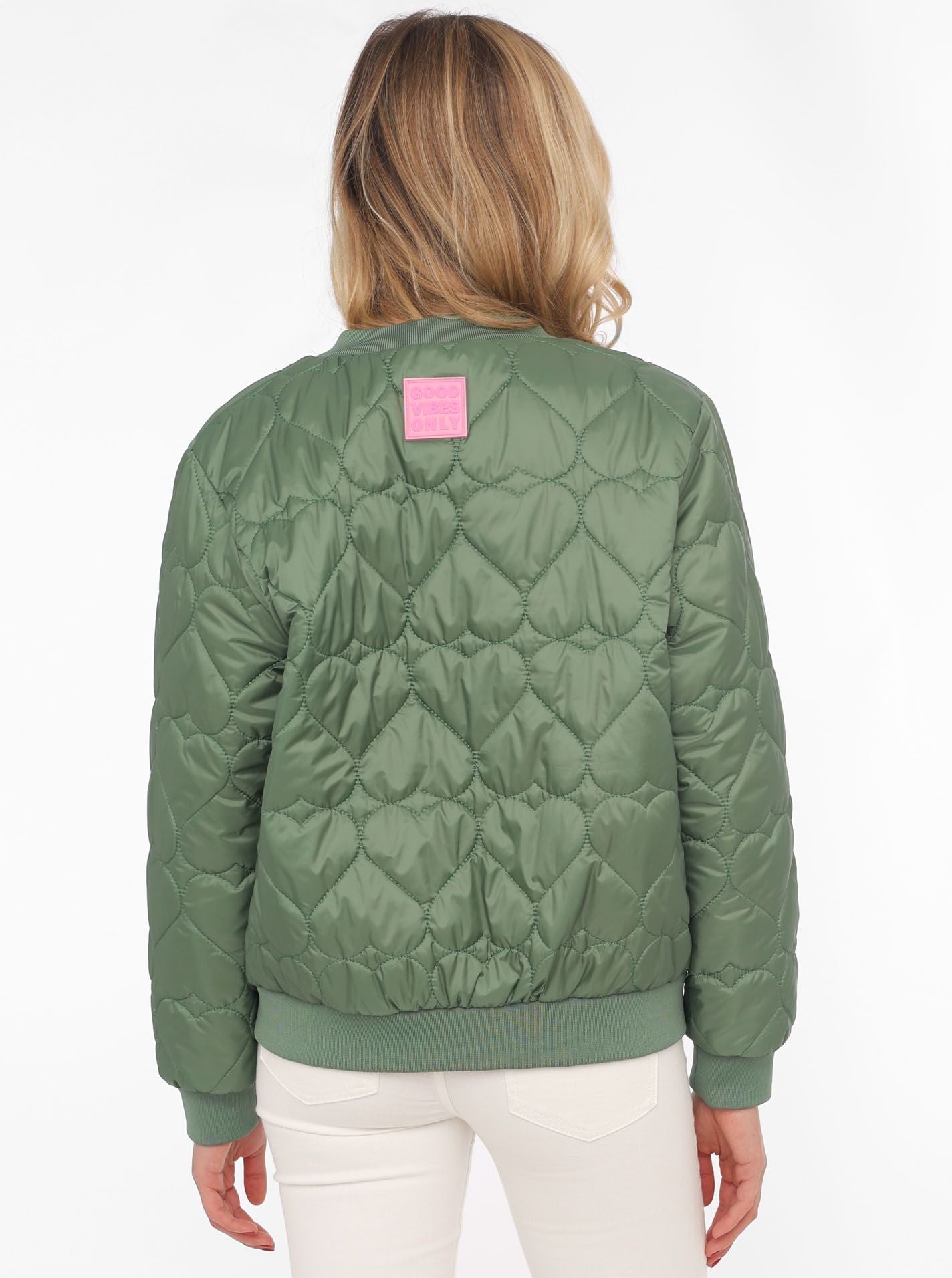 Zwillingsherz - Bomberjacke "Be Happy" Olive