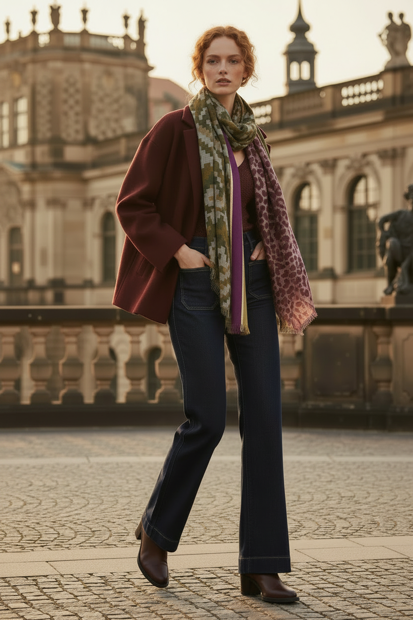Attentif Paris handgefertigte kurze Wolljacke – Bordeaux
