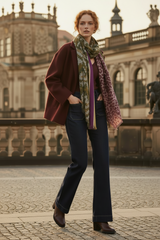 Attentif Paris handgefertigte kurze Wolljacke – Bordeaux