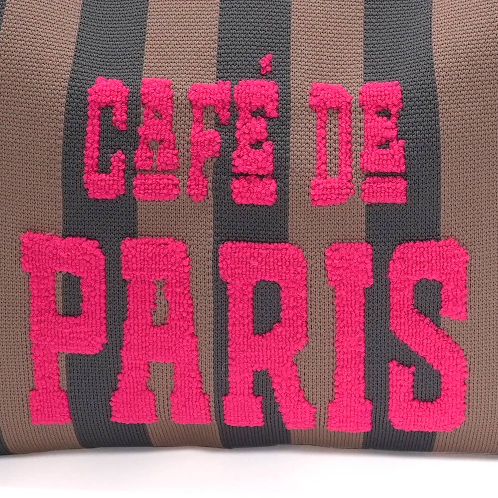Lot83 Rebell Loïs Shopper "Café de Paris" gestreift Grün Beige Pink