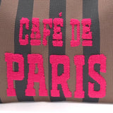 Lot83 Rebell Loïs Shopper "Café de Paris" gestreift Grün Beige Pink