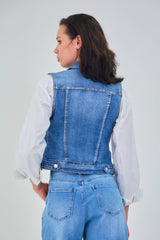 Ana & Lucy Jeansweste Damen "Lottie" Verwaschenes Jeansblau