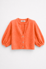 Angora Strickcardigan mit V-Ausschnitt: Anthrazit / Einheitsgröße