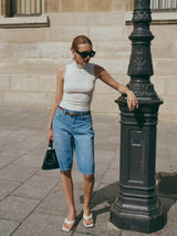 Ana & Lucy Bermuda Baggy Dad weite Passform Hellblau