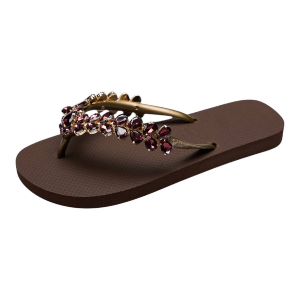 CHANCLAS by Simone Herrera Zehentrenner Mar Braun mit Steinchen