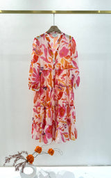 Choklate Paris Sienna Sommerkleid Midi-Länge Orange Hibiskus