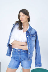 Ana & Lucy Jeansjacke "Erica" Normale Passform Hellblau