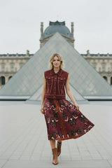 Ange Paris langer Modal-Rock ROBILIANE Tulipa Bordeaux