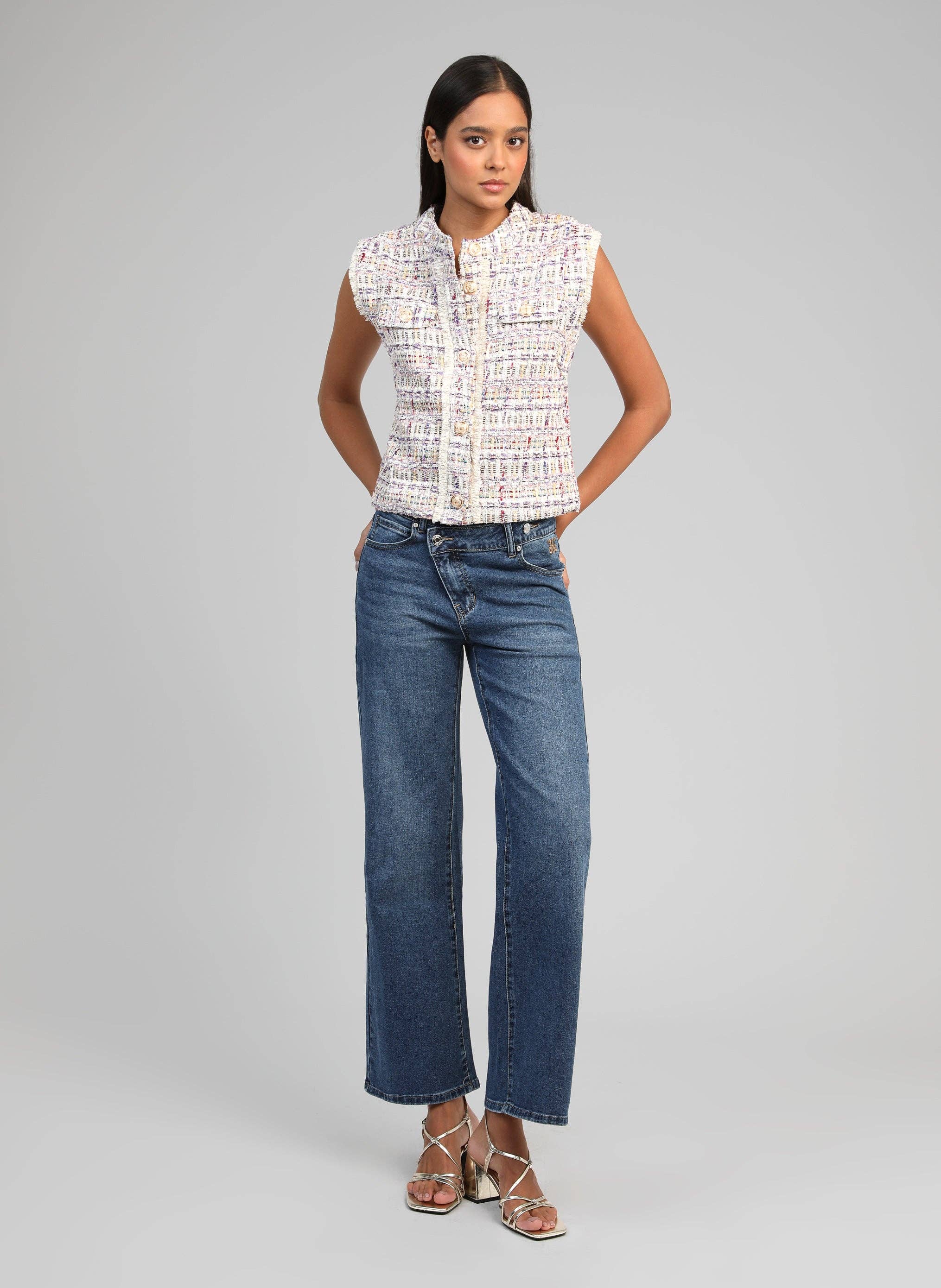 Ang'e Paris Jeans Pika Blau Straight-Flaire Denim