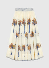 Angé Paris Rosemary Areca Maxirock Ecru aus Baumwolle
