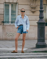 Ana & Lucy A-Linien-Shorts aus Denim "Daphia" Hellblau