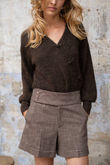 Pullover mit Wickeloptik PU50: Ecru / TU (S-L)