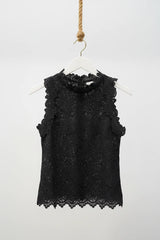 Choklate Paris Top Catalina aus floraler Spitze Schwarz