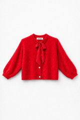 Flauschige Strickjacke mit Schluppen-Kragen: Anthrazit