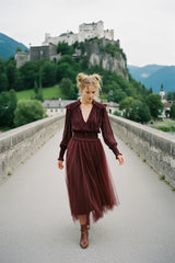 Choklate Paris Bluse September mit Punkten Bordeaux