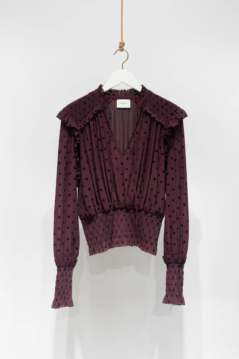 Choklate Paris Bluse September mit Punkten Bordeaux