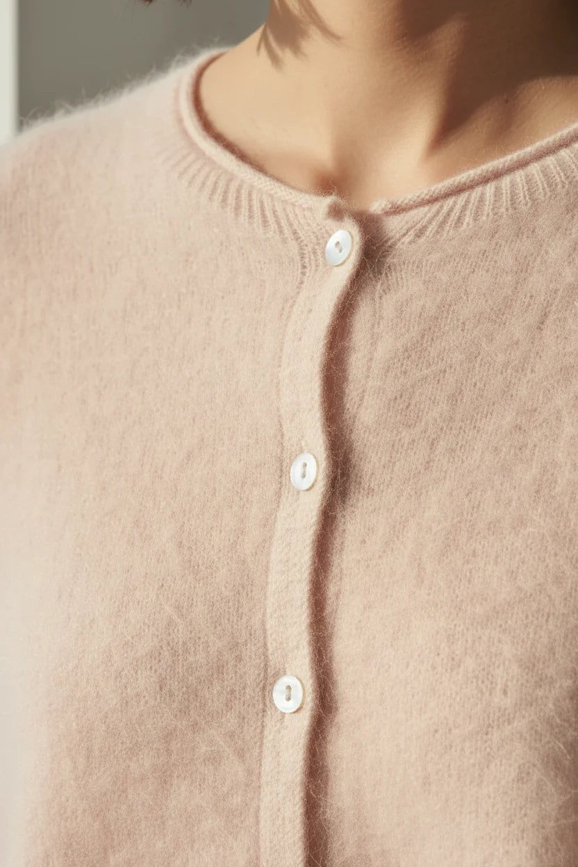 Choklate Paris Fluffy-Cardigan Wolle-Kaschmir Blush