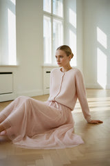 Choklate Paris Fluffy-Cardigan Wolle-Kaschmir Blush