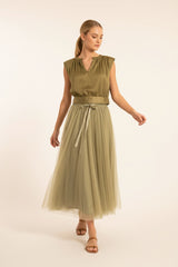 Choklate Paris Langer Rock Aria Tüll Olive