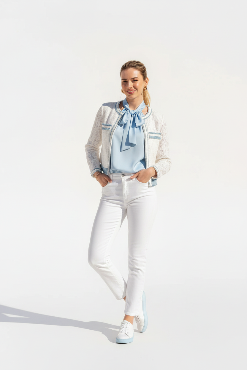 Choklate Paris Elisabeth-Bluse mit Tweedjacke