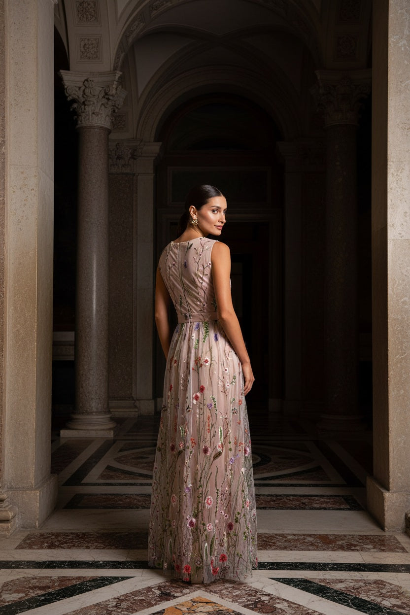 Choklate Paris Kleid Josephine Rosa aus besticktem Tüll