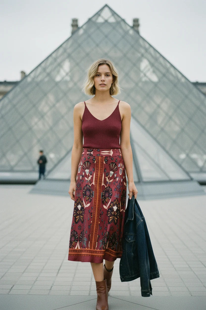 Choklate Paris Lurex-Top Bordeaux – Feinstrick mit feinem Glanz
