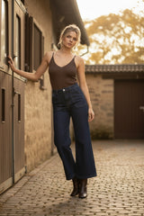 Choklate Paris Lurex-Top Choco – Feinstrick mit feinem Glanz