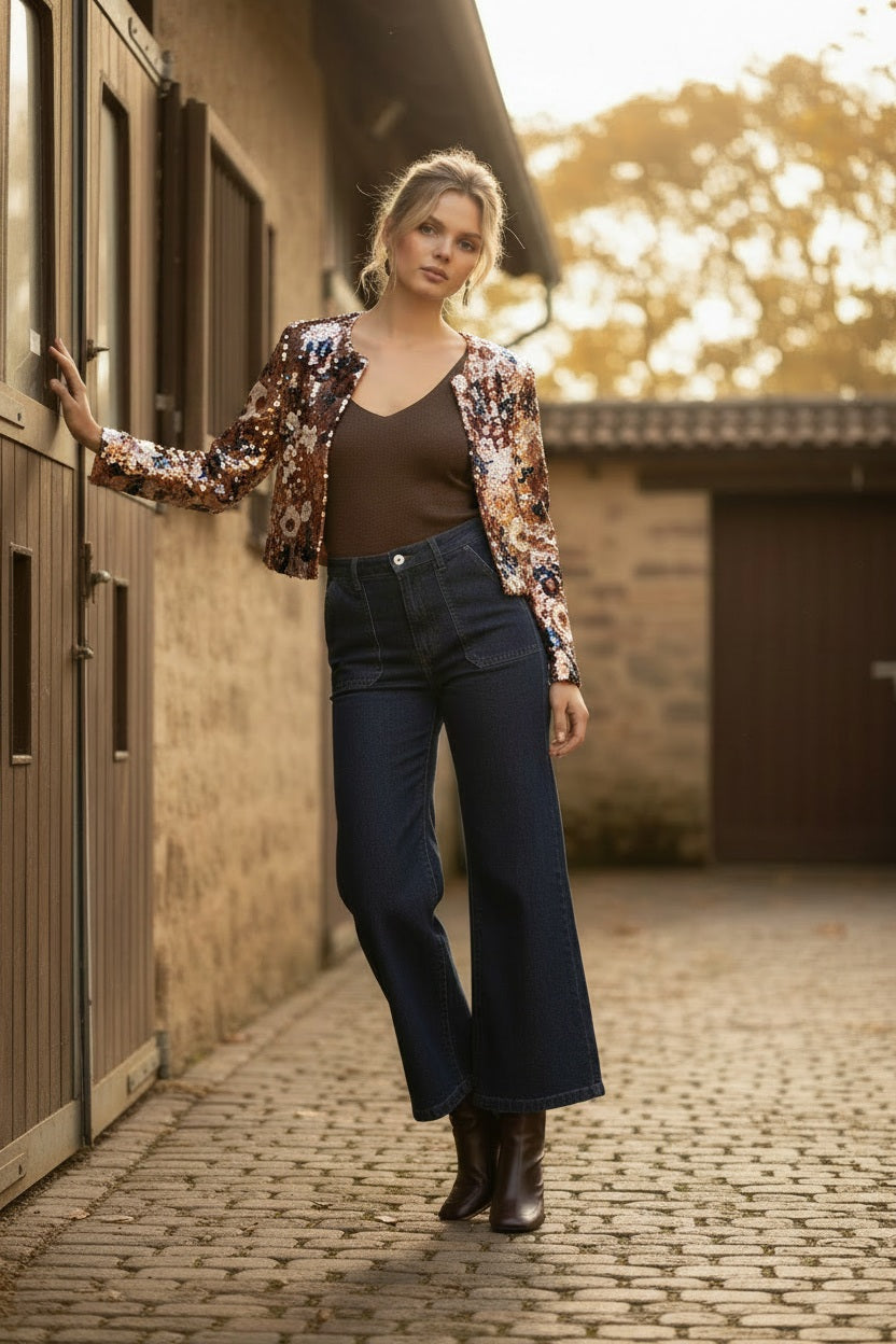 Choklate Paris Lurex-Top Choco – Feinstrick mit feinem Glanz