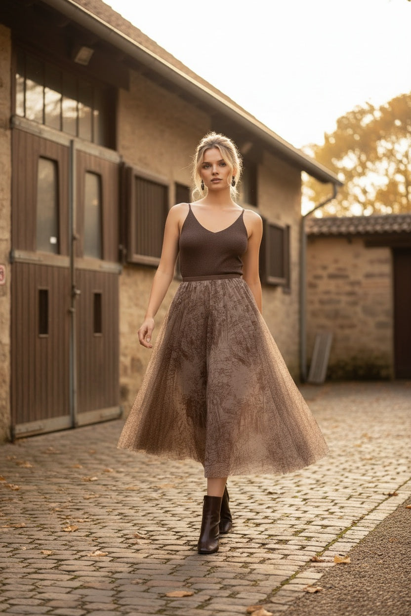 Choklate Paris Lurex-Top Choco – Feinstrick mit feinem Glanz