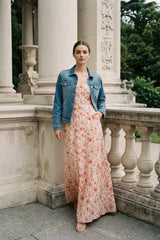 Choklate Paris Maxikleid Rouge aus Baumwolle | Florales Sommerkleid im French Style