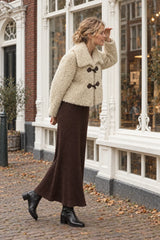 Attrait Paris kurzer Dufflecoat in Bouclé-Felloptik Ecru