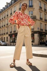 Choklate Paris Hose "Audrey" Baumwoll-Lyocellmix Ecru