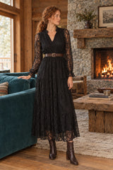 Choklate Paris Langes Spitzenkleid Simone Schwarz